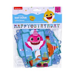 Girlanda baner Happy Birthday Baby Shark urodziny