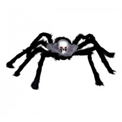 Sztuczny pająk czarny z czaszką na Halloween
