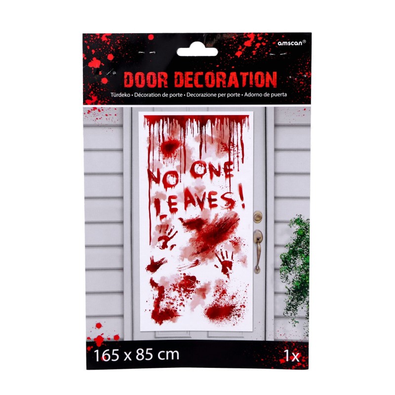 Dekoracja plastikowa na drzwi zakrwawiona No One Leaves! 85x165cm
