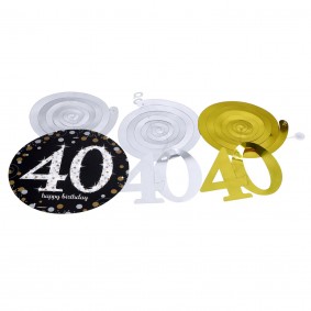 Spirale dekoracyjne złote 40 urodziny ozdoba
