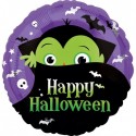 Balon foliowy fioletowy Happy Halloween Drakula - 1