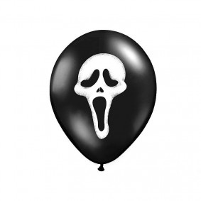 Balony lateksowe czarne krzyk halloween horror - 1