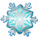 Balon foliowy zimowy świąteczny srebrna śnieżka - 1