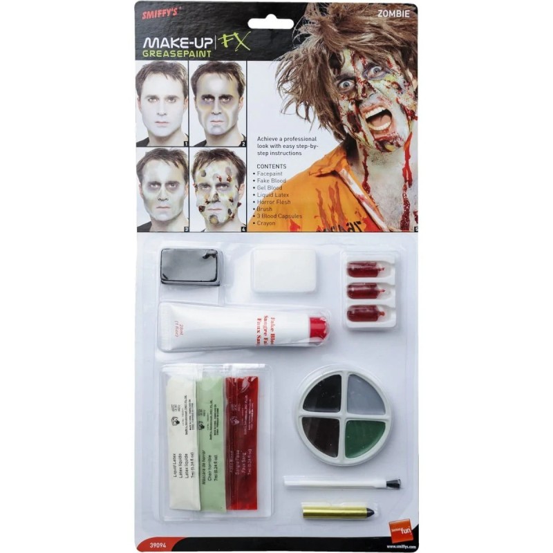 Zombie zestaw lateksowy do twarzy na halloween - 1