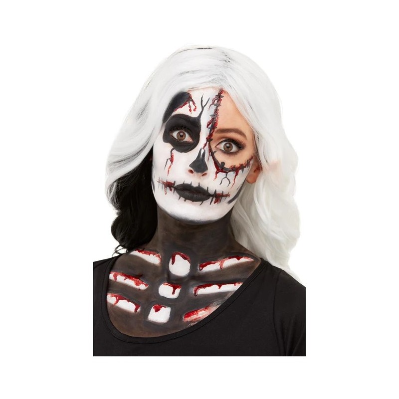 Zestaw do makijażu twarzy szkielet na halloween - 1