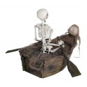 Szkielet w łodzi 37x17cm ozdoba na halloween - 3