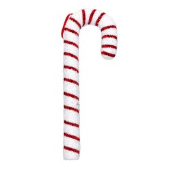 Zawieszka świąteczna laska cukrowa z brokatem biała czerwona 52cm