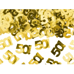 Konfetti metalizowane 50 złote urodziny dekoracja