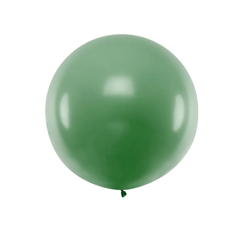 Balon okrągły pastel ciemnozielony duży lateksowy - 1