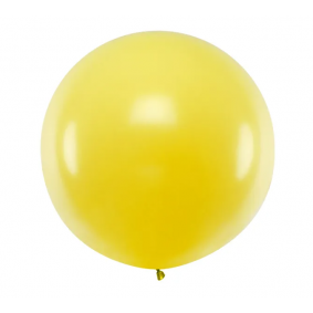 Balon okrągły metrowy pastel żółty dekoracyjny - 1