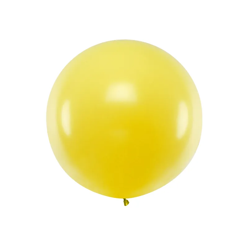 Balon okrągły metrowy pastel żółty dekoracyjny - 1