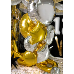 Balon foliowy okrągły pastylka złoty dekoracyjny - 4