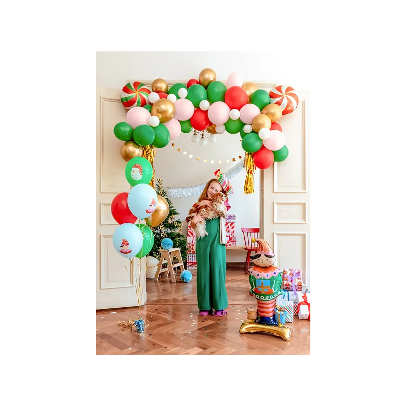 Balony świąteczne z nadrukiem candy land mix kolor - 3