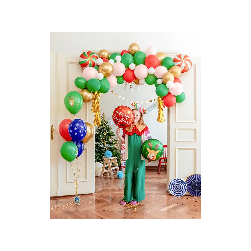 Balony ze świątecznym nadrukiem kolorowe mix - 5