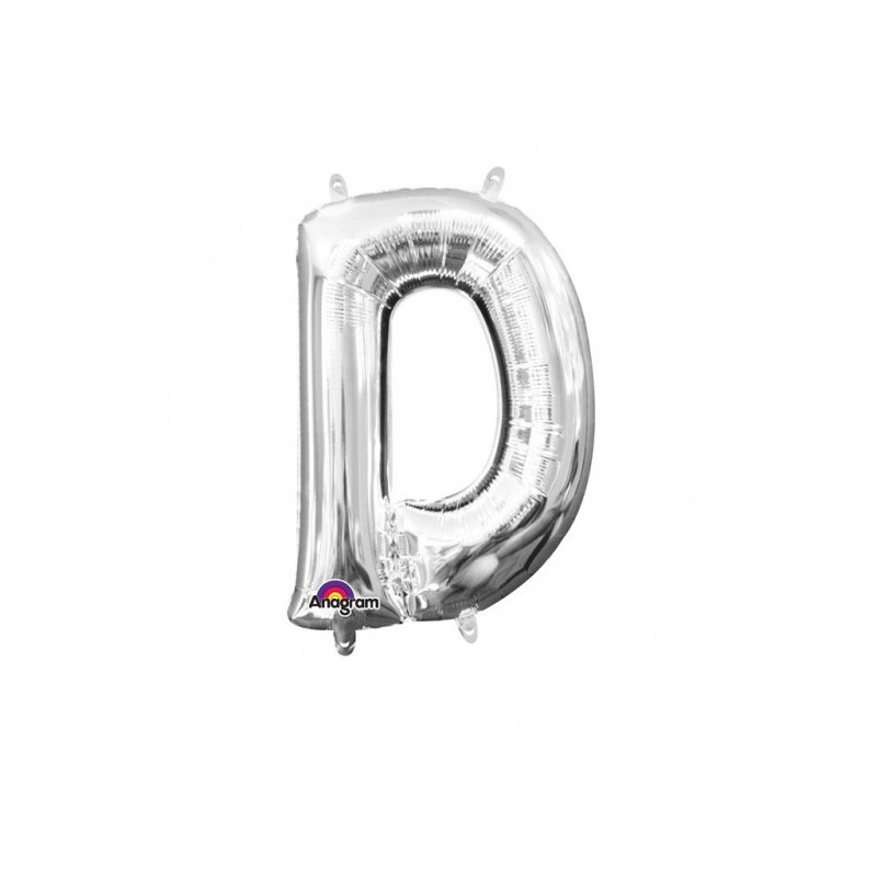 Balon foliowy 16 litera D srebrna - 1