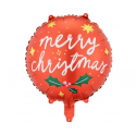 Balon foliowy Merry Christmas czerwony świąteczny - 1