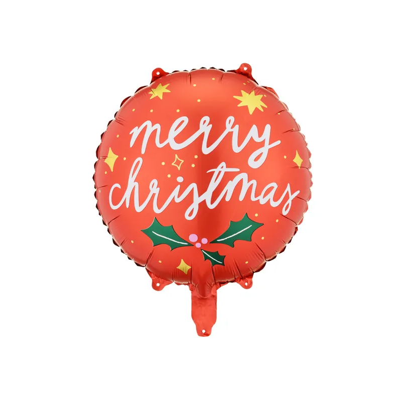 Balon foliowy Merry Christmas czerwony świąteczny - 1