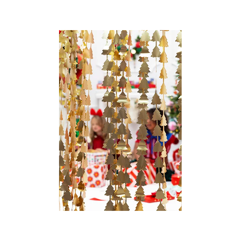 Kurtyna choinki złota świąteczna dekoracyjna - 4