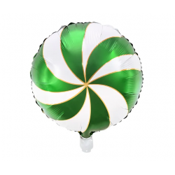 Balon foliowy cukierek zielony świąteczny lizak