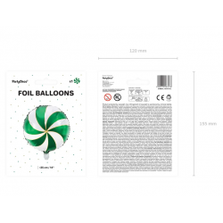 Balon foliowy cukierek zielony świąteczny lizak - 5
