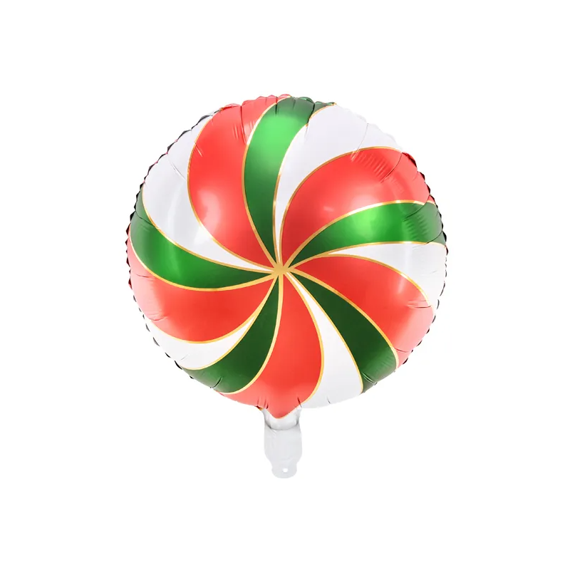 Balon foliowy cukierek biały zielony czerwony - 1