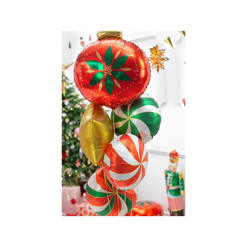 Balon foliowy cukierek biały zielony czerwony - 2