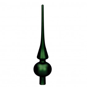 Szpic na choinkę szklany zielony matowy 6x26cm