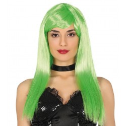Peruka damska długie włosy zielona syntetyczna