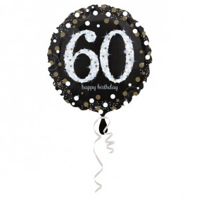 Balon foliowy okrągły 60 w złote kropki urodzinowy - 1