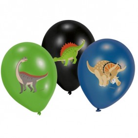 Balony lateksowe z dinozaurami kolorowe urodzinowe - 1