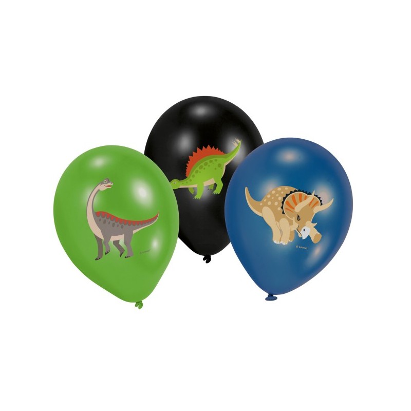 Balony lateksowe z dinozaurami kolorowe urodzinowe - 1
