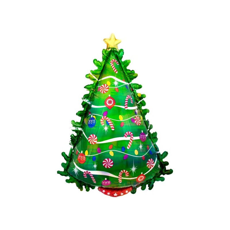 Balon foliowy zielona Choinka świąteczna dekoracja - 1