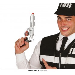 Pistolet FBI srebrny atrapa dodatek do kostiumu