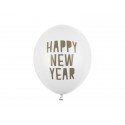 Balony lateksowe Happy New Year biało złote 6 szt - 4