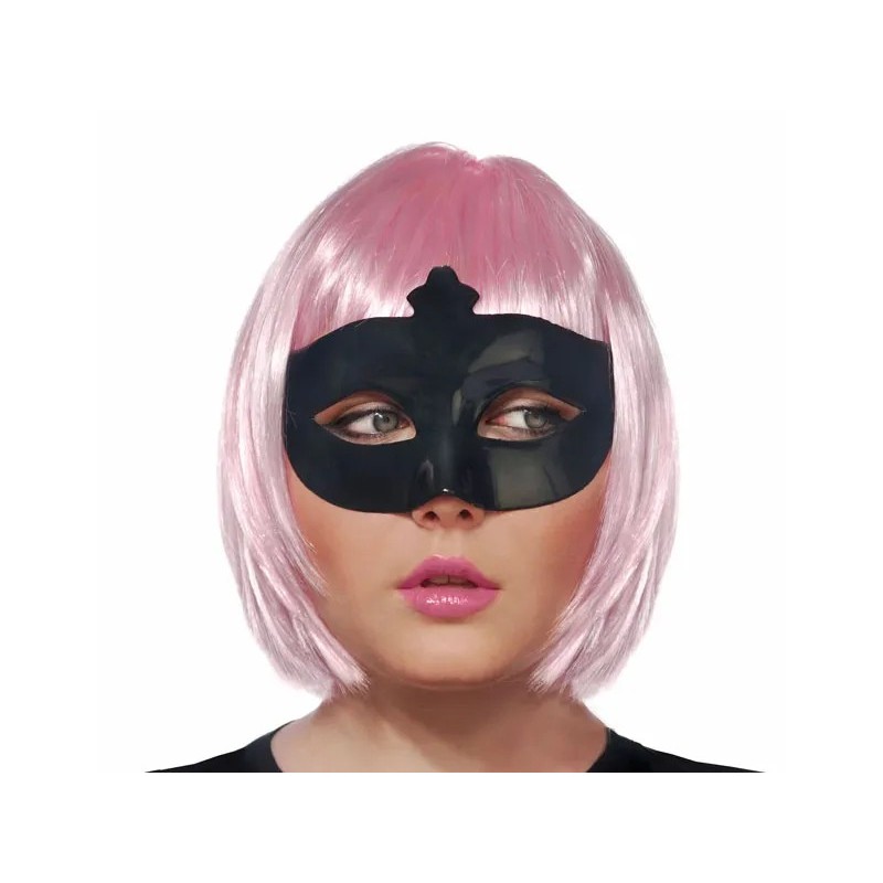 Maska na twarz wenecka czarna metalik karnawałowa - 1