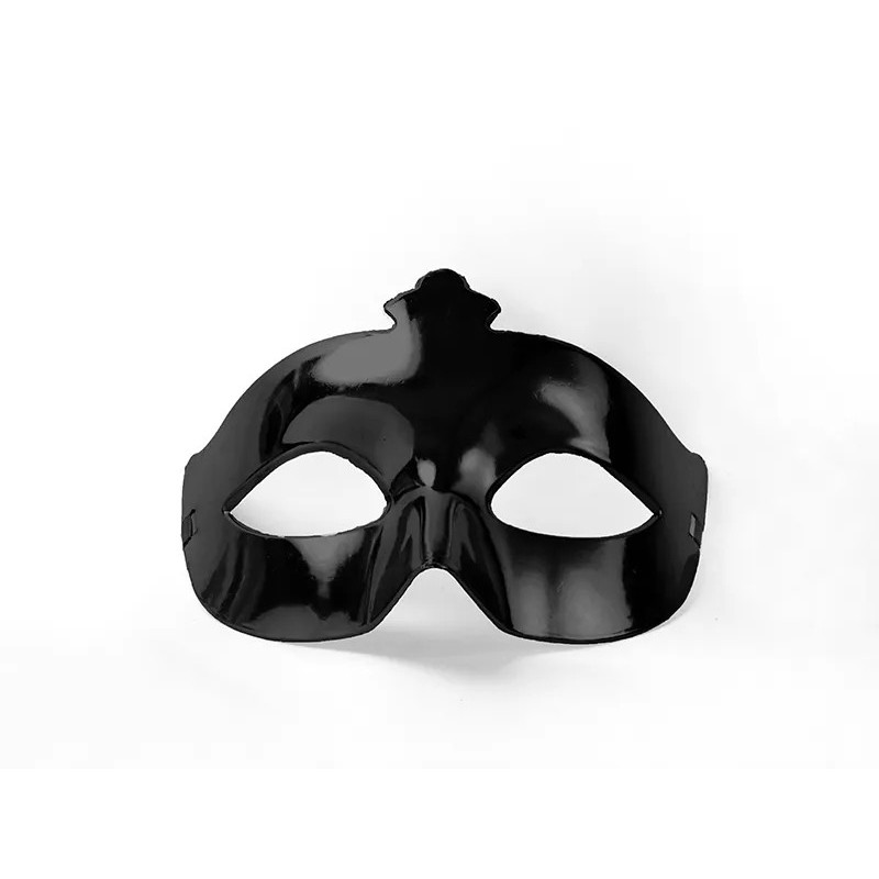 Maska na twarz wenecka czarna metalik karnawałowa - 2