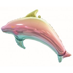 Balon foliowy Delfin tęczowy kolorowy opalizujący - 1