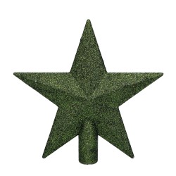 Gwiazda na choinkę zielona brokatowa choinkowa 19
