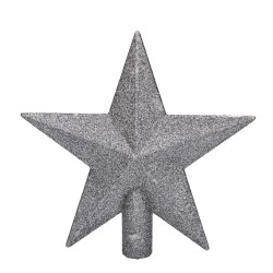 Gwiazda czubek na choinkę ciepły szary brokatowa
