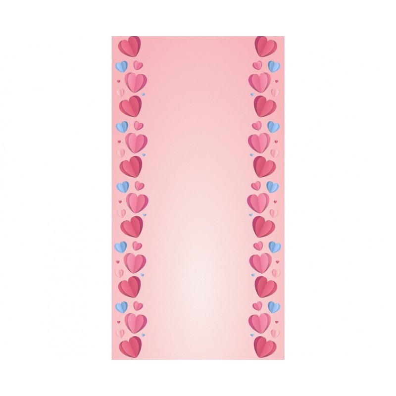 Papierowy bieżnik na stół różowy serca walentynki - 1