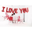 Balon foliowy napis I Love You czerwony walentynki - 2
