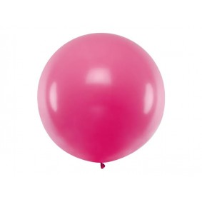 Różowy balon okrągły lateksowy metrowy fuksja 1m - 1