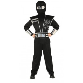Strój dla dzieci Ninja czarny (bluzka, spodnie) - 1