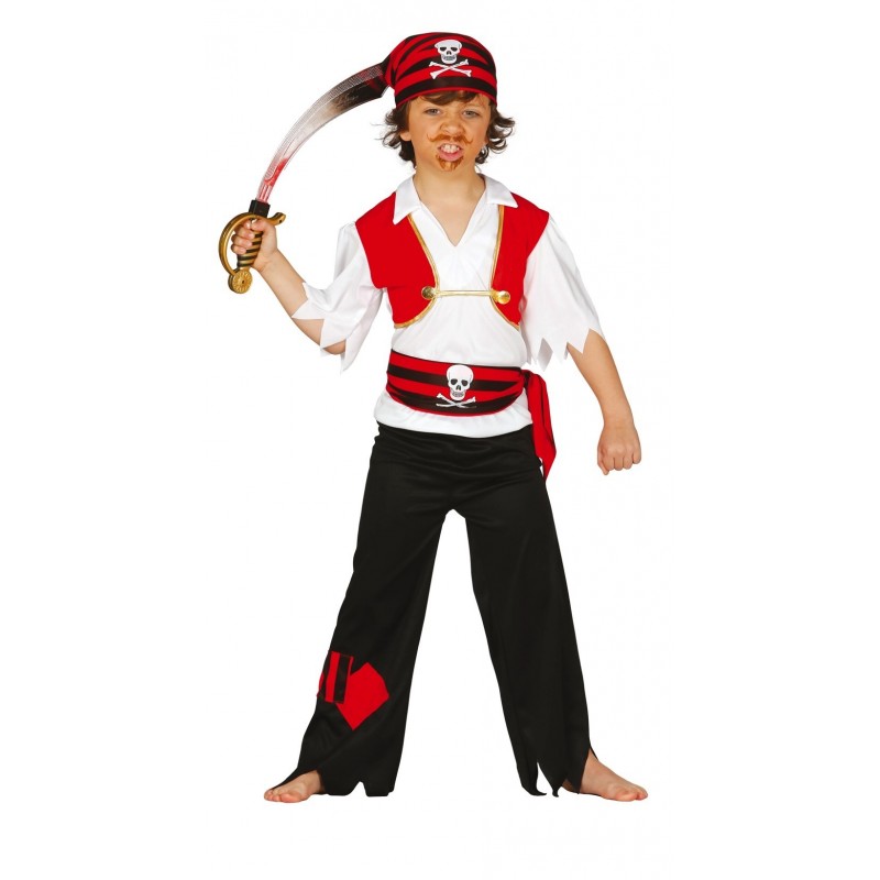 Strój dla dzieci Pirat koszula z kamizelką kostium - 1