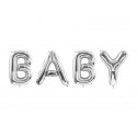 Balon foliowy srebrny dekoracja baby shower ozdoba - 1