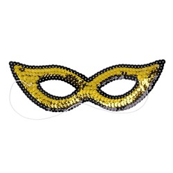 Maska karnawałowa w cekiny czarno-złota ozdobna