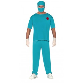 Strój dla dorosłych Chirurg koszula spodnie maska - 1