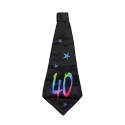 Krawat urodzinowy kolorowa 40 czarny na gumce
