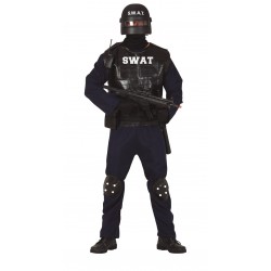 Strój dla dorosłych SWAT (kombinezon, kominiarka)