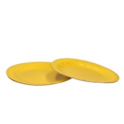 Talerzyki papierowe jednorazowe okrągłe żółte 6szt